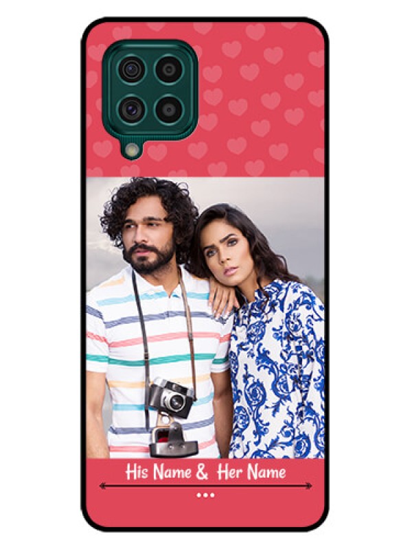 Custom Galaxy F62 Photo Printing on Glass Case - Simple Love Design