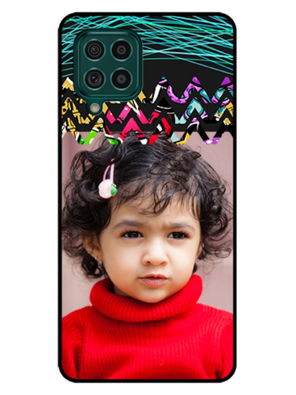 Custom Galaxy F62 Personalized Glass Phone Case - Neon Abstract Design