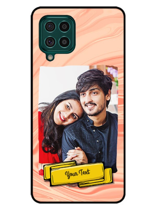 Custom Galaxy F62 Personalized Glass Phone Case - Marble Texture Design