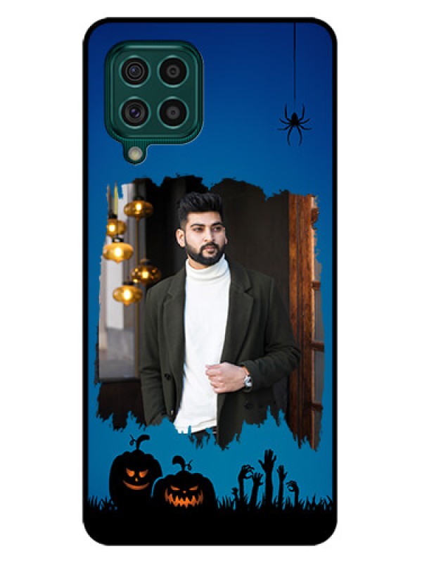 Custom Galaxy F62 Photo Printing on Glass Case - with pro Halloween design 