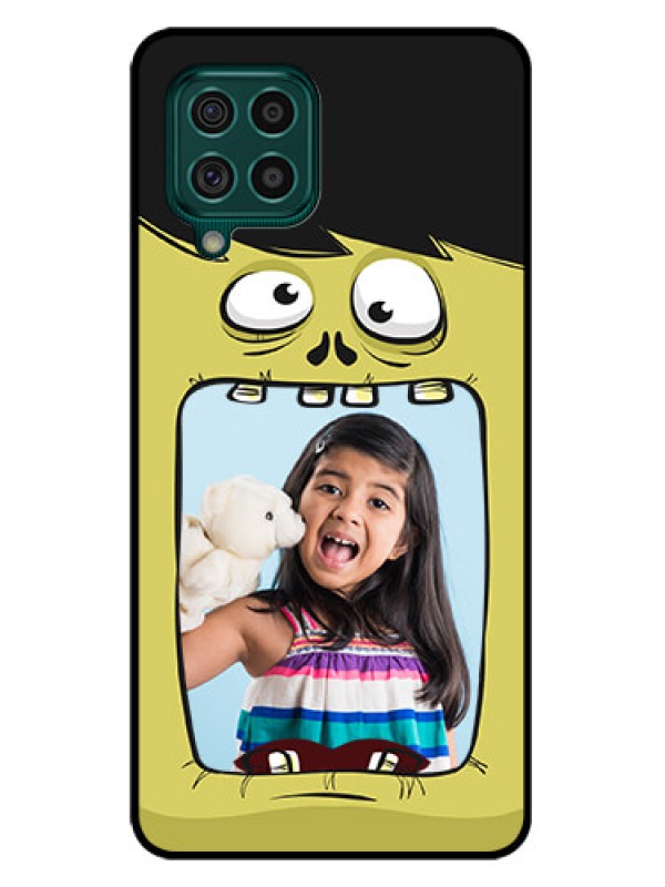 Custom Galaxy F62 Personalized Glass Phone Case - Cartoon monster back case Design