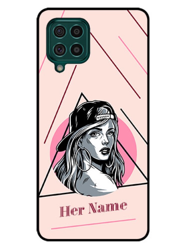 Custom Galaxy F62 Personalized Glass Phone Case - Rockstar Girl Design