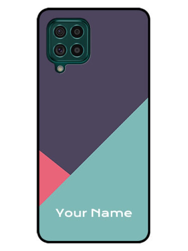 Custom Galaxy F62 Custom Glass Mobile Case - Tri Color abstract Design