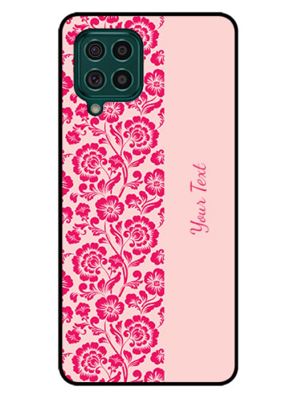 Custom Galaxy F62 Custom Glass Phone Case - Attractive Floral Pattern Design