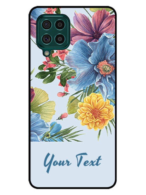 Custom Galaxy F62 Custom Glass Mobile Case - Stunning Watercolored Flowers Painting Design