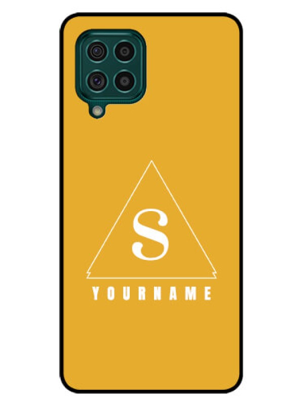 Custom Galaxy F62 Personalized Glass Phone Case - simple triangle Design