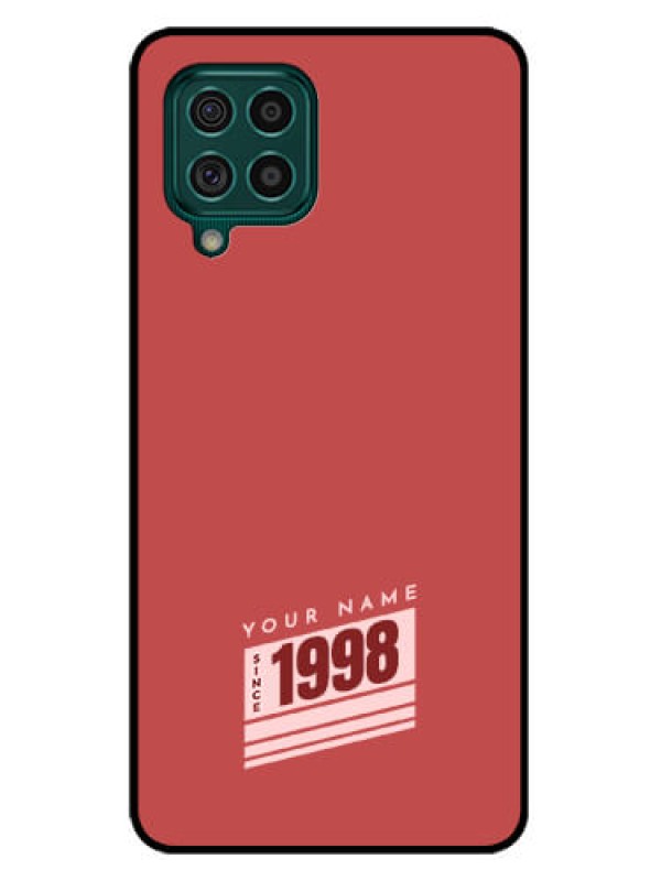 Custom Galaxy F62 Custom Glass Phone Case - Red custom year of birth Design