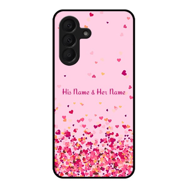 Samsung Galaxy F70 Pro 5G Custom Glass Phone Case - Floating Hearts Design Samsung Galaxy F70 Pro 5G Custom Glass Phone Case - Floating Hearts Design