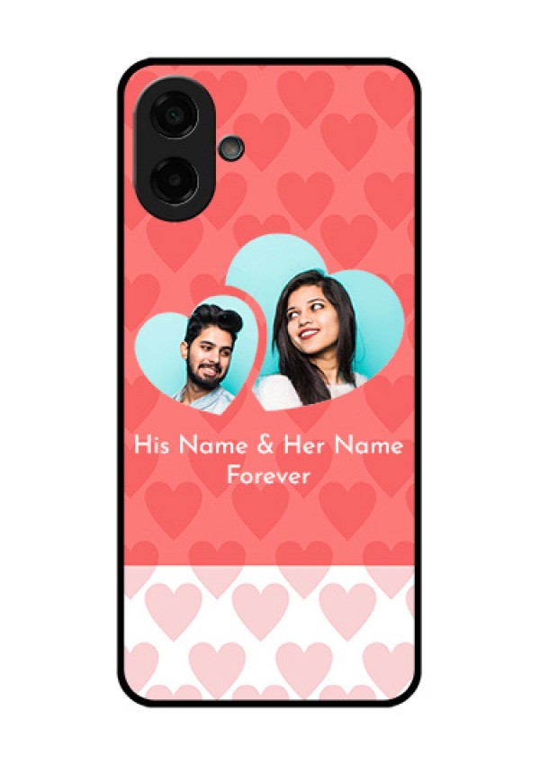 Samsung Galaxy F70e 5G Custom Glass Phone Case - Couple Pic Upload Design