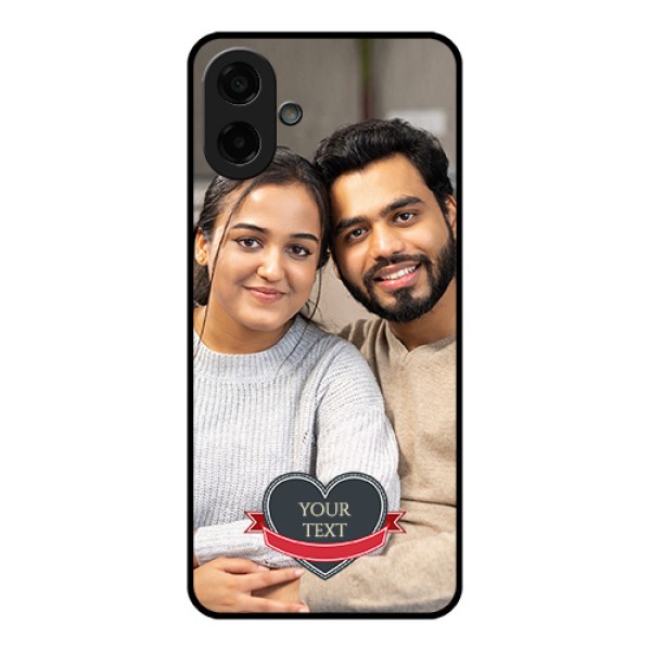 Samsung Galaxy F70e 5G Custom Glass Phone Case - Just Married Couple Design Samsung Galaxy F70e 5G Custom Glass Phone Case - Just Married Couple Design