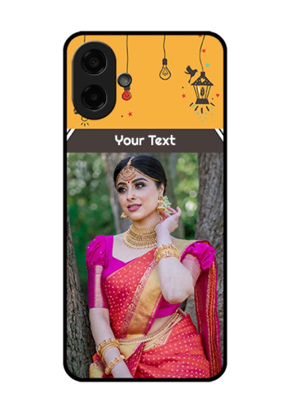 Samsung Galaxy F70e 5G Custom Glass Phone Case - With Family Picture And Icons