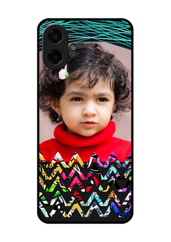 Samsung Galaxy F70e 5G Custom Glass Phone Case - Neon Abstract Design