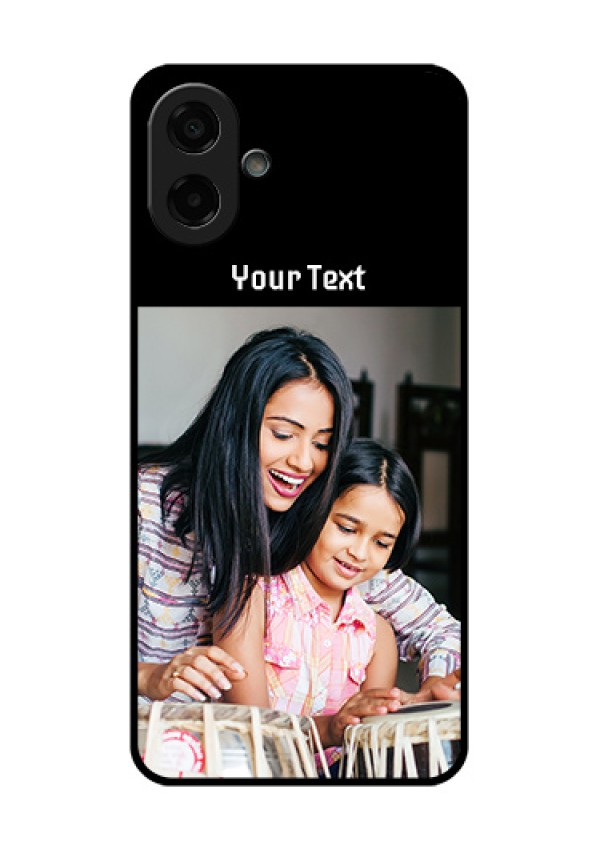 Samsung Galaxy F70e 5G Custom Glass Phone Case - Photo With Name Design