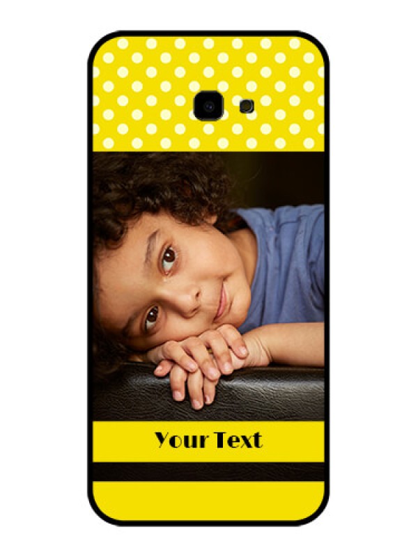 Custom Samsung Galaxy J4 Plus Custom Glass Phone Case - Bright Yellow Case Design