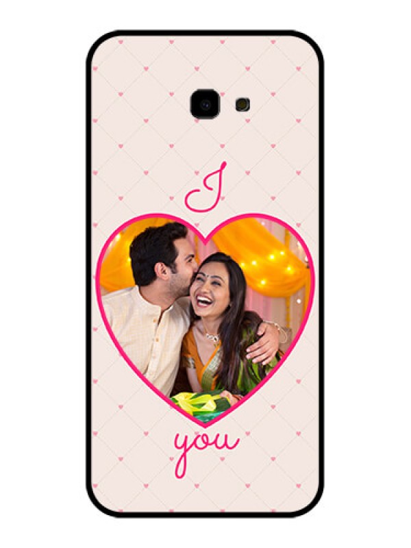 Custom Samsung Galaxy J4 Plus Custom Glass Phone Case - Heart Shape Design
