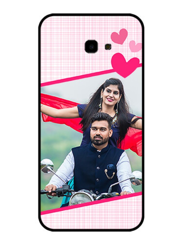 Custom Samsung Galaxy J4 Plus Custom Glass Phone Case - Love Shape Heart Design