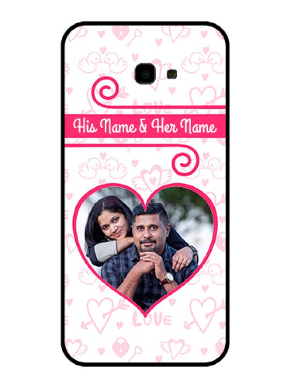 Custom Samsung Galaxy J4 Plus Custom Glass Phone Case - Heart Shape Love Design