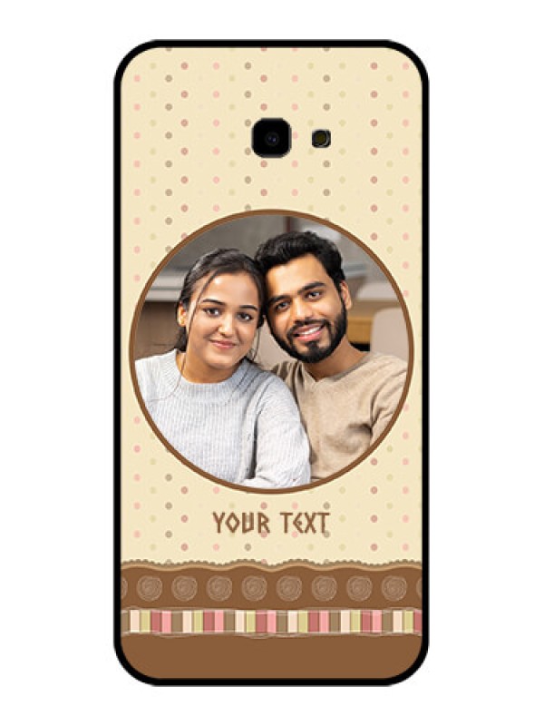 Custom Samsung Galaxy J4 Plus Custom Glass Phone Case - Brown Dotted Mobile Case Design