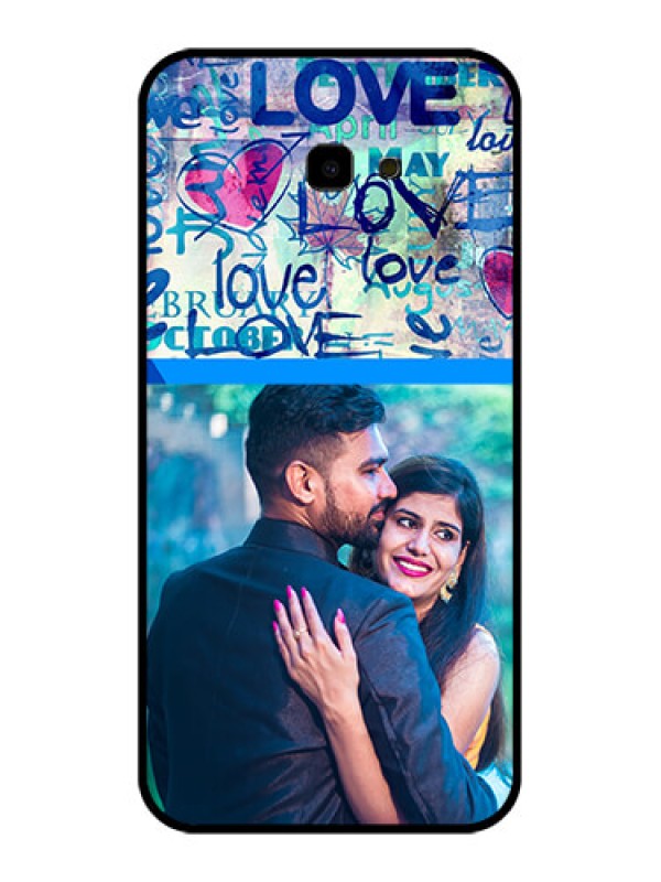 Custom Samsung Galaxy J4 Plus Custom Glass Phone Case - Colorful Love Design