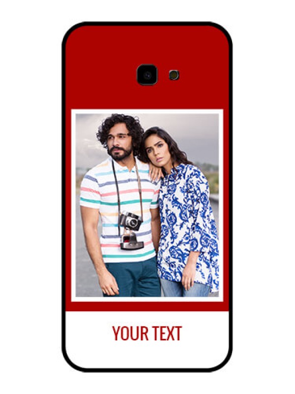 Custom Samsung Galaxy J4 Plus Custom Glass Phone Case - Red Color Design
