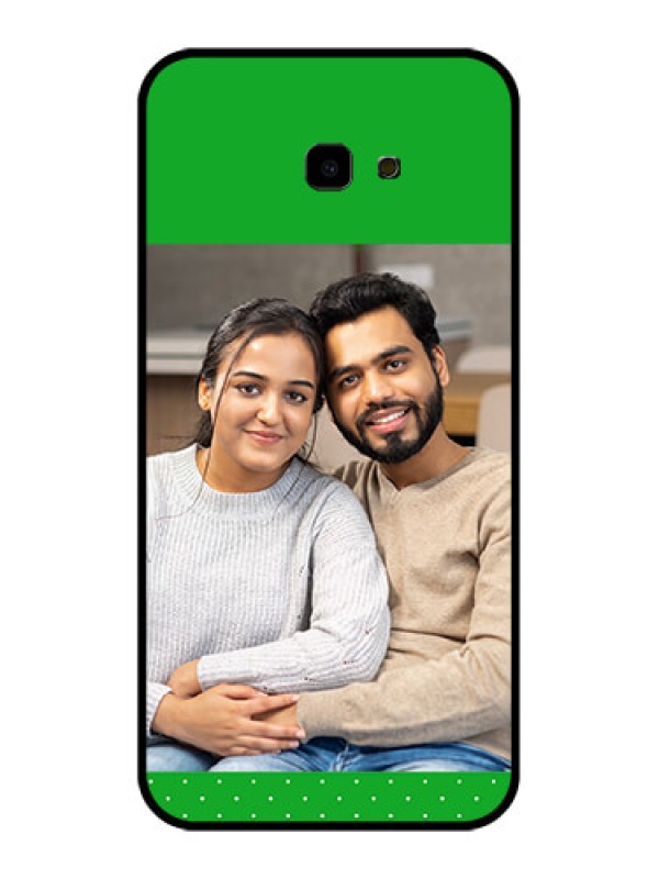 Custom Samsung Galaxy J4 Plus Custom Glass Phone Case - Green Pattern Design