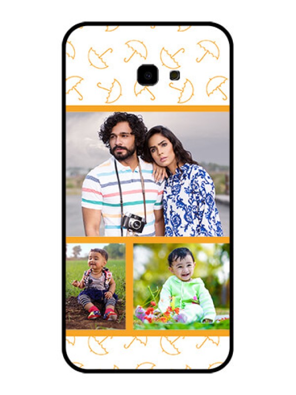 Custom Samsung Galaxy J4 Plus Custom Glass Phone Case - Yellow Pattern Design