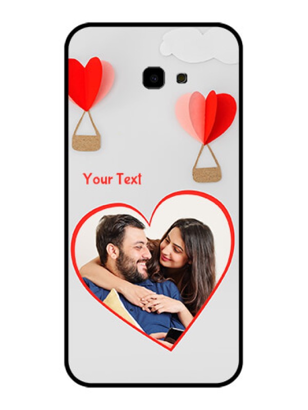 Custom Samsung Galaxy J4 Plus Custom Glass Phone Case - Parachute Love Design