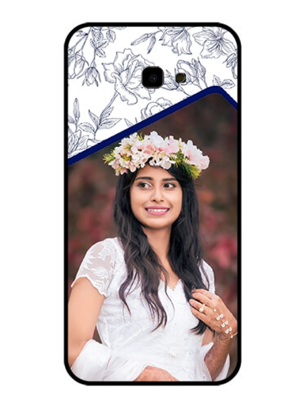 Custom Samsung Galaxy J4 Plus Custom Glass Phone Case - Classy Floral Design