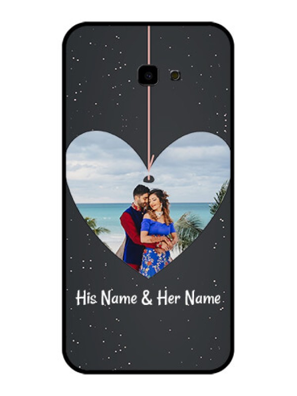 Custom Samsung Galaxy J4 Plus Custom Glass Phone Case - Hanging Heart Design