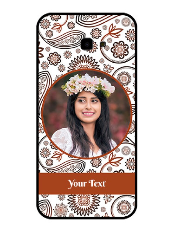 Custom Samsung Galaxy J4 Plus Custom Glass Phone Case - Abstract Flower Design
