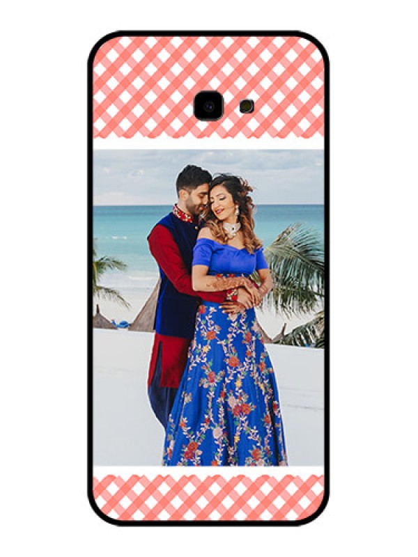 Custom Samsung Galaxy J4 Plus Custom Glass Phone Case - Pink Pattern Design