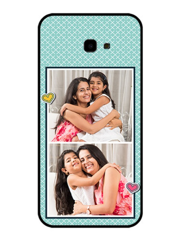 Custom Samsung Galaxy J4 Plus Custom Glass Phone Case - 2 Image Holder With Pattern Design