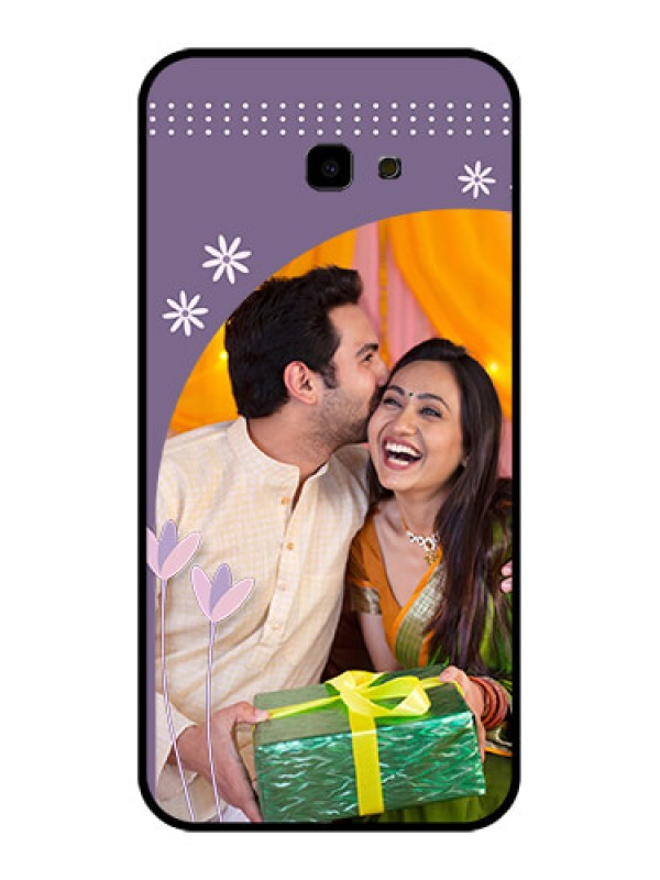 Custom Samsung Galaxy J4 Plus Custom Glass Phone Case - Lavender Flowers Design