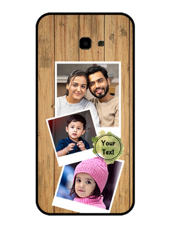 Custom Samsung Galaxy J4 Plus Custom Glass Phone Case - Wooden Texture Design