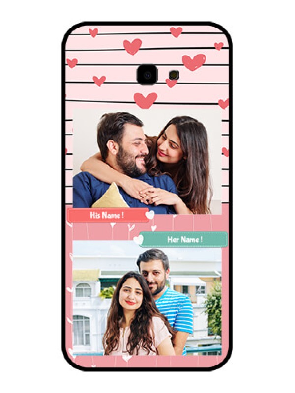 Custom Samsung Galaxy J4 Plus Custom Glass Phone Case - Photo With Heart Design