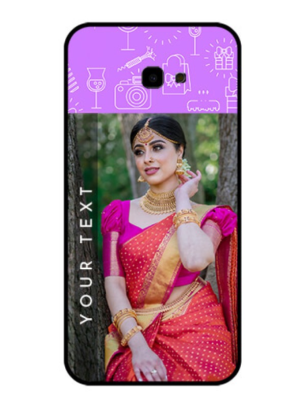 Custom Samsung Galaxy J4 Plus Custom Glass Phone Case - Birthday Icons Design