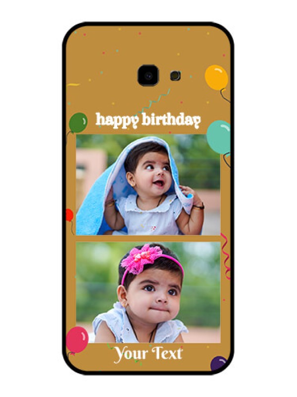 Custom Samsung Galaxy J4 Plus Custom Glass Phone Case - Image Holder With Birthday Celebrations Design