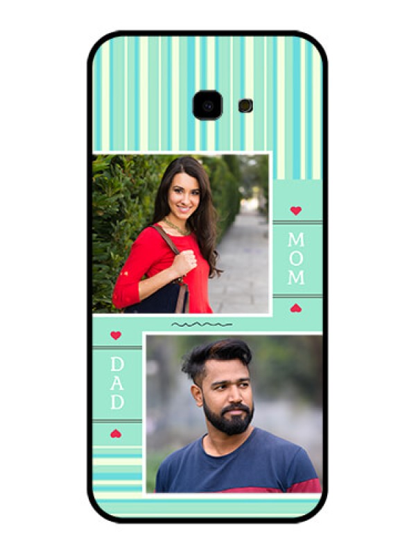 Custom Samsung Galaxy J4 Plus Custom Glass Phone Case - Mom & Dad Pic Design