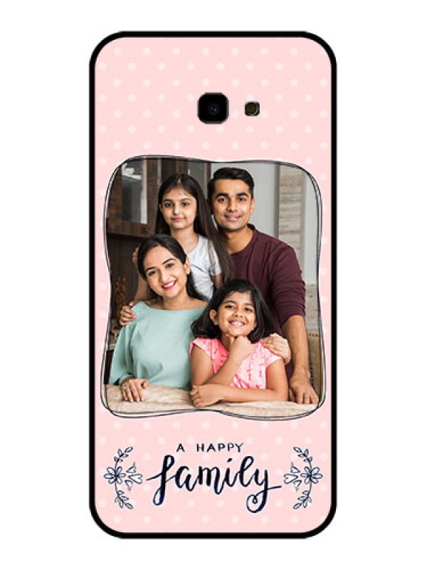 Custom Samsung Galaxy J4 Plus Custom Glass Phone Case - Family With Dots Design