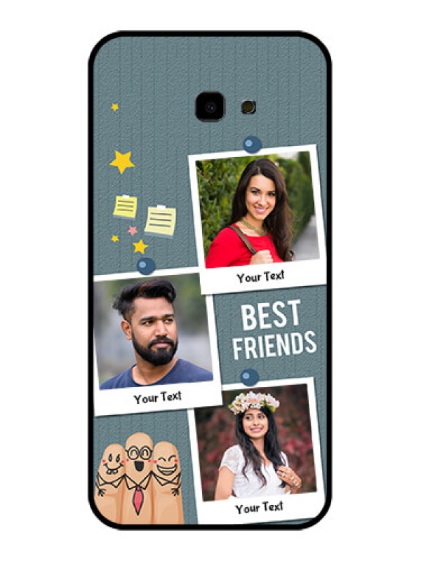 Custom Samsung Galaxy J4 Plus Custom Glass Phone Case - Sticky Frames And Friendship Design