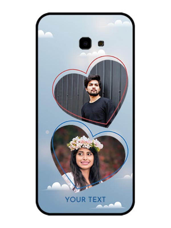 Custom Samsung Galaxy J4 Plus Custom Glass Phone Case - Blue Color Couple Design