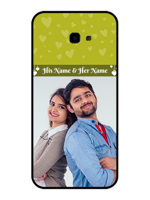 Custom Samsung Galaxy J4 Plus Custom Glass Phone Case - You & Me Heart Design