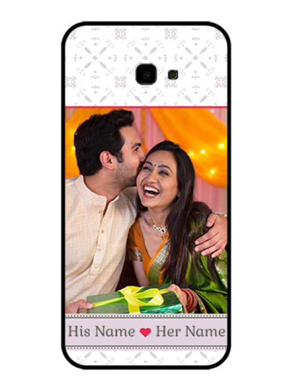 Custom Samsung Galaxy J4 Plus Custom Glass Phone Case - With Photo And Ethnic Design