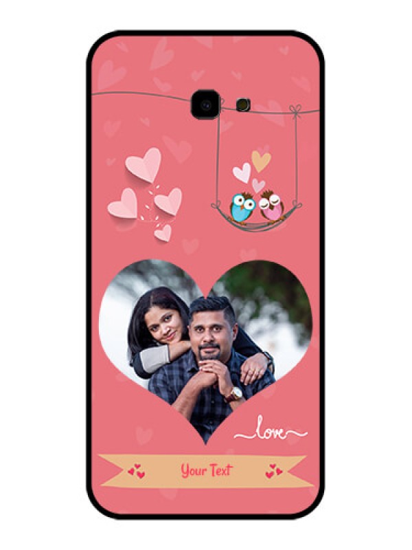 Custom Samsung Galaxy J4 Plus Custom Glass Phone Case - Peach Color Love Design