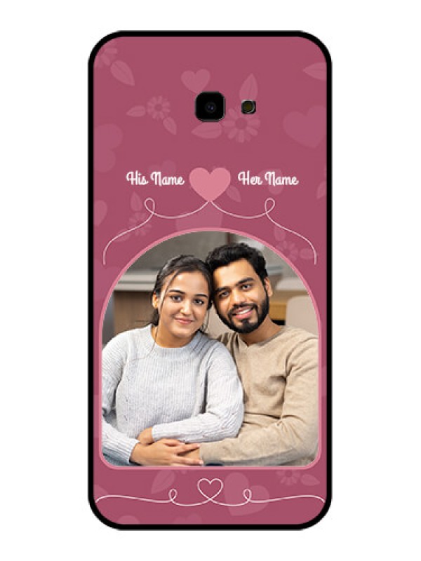 Custom Samsung Galaxy J4 Plus Custom Glass Phone Case - Love Floral Design