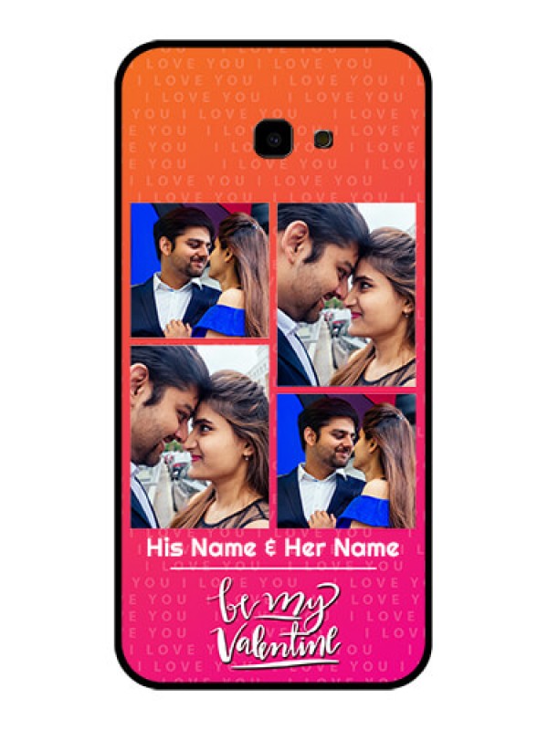 Custom Samsung Galaxy J4 Plus Custom Glass Phone Case - I Love You Pink Design