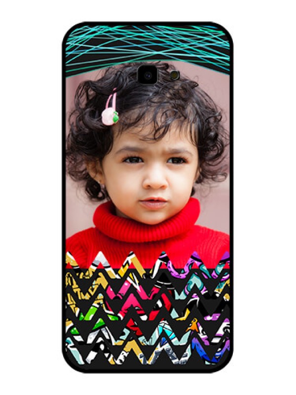 Custom Samsung Galaxy J4 Plus Custom Glass Phone Case - Neon Abstract Design