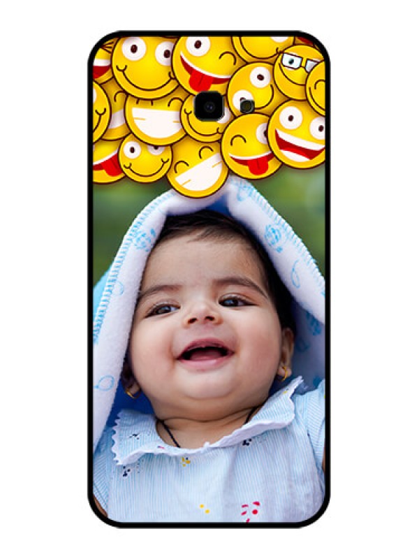 Custom Samsung Galaxy J4 Plus Custom Glass Phone Case - With Smiley Emoji Design
