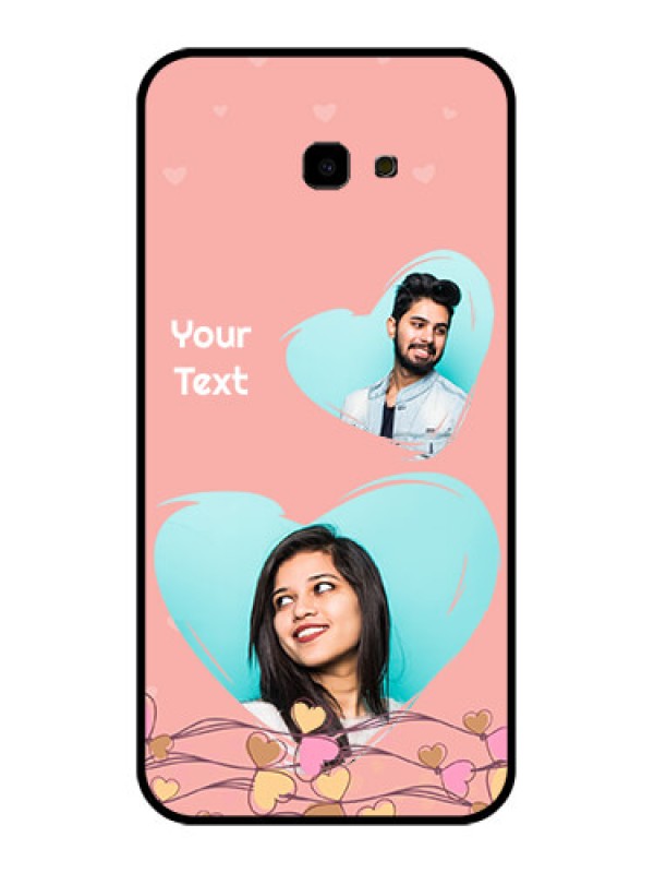 Custom Samsung Galaxy J4 Plus Custom Glass Phone Case - Love Doodle Design