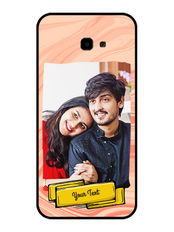 Custom Samsung Galaxy J4 Plus Custom Glass Phone Case - Marble Texture Design